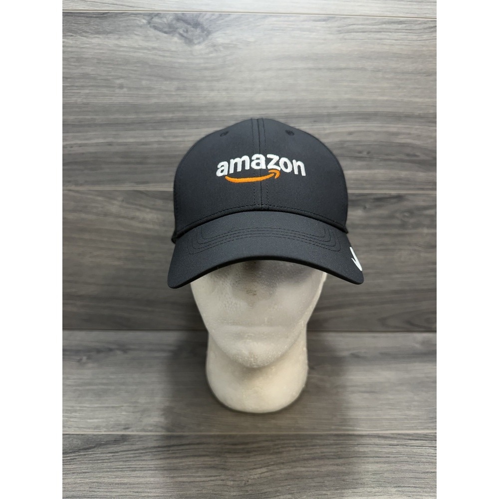 Nike Dri Fit M/L Black Hat Club Cap Amazon Embroidered New With Tags Adjustable